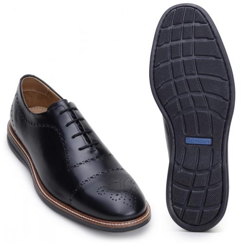 Belvedere "Francesco" Antique Black Genuine Soft Italian Nappa Leather Shoes.